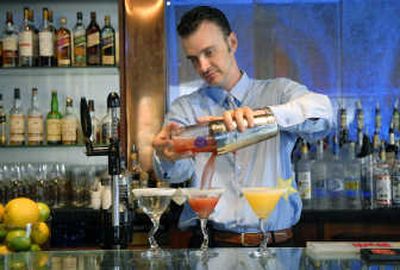 
Andrew Gumprecht concocts a Secret Knock cocktail at Bluefish in Spokane.
 (Photos by Dan Pelle/ / The Spokesman-Review)