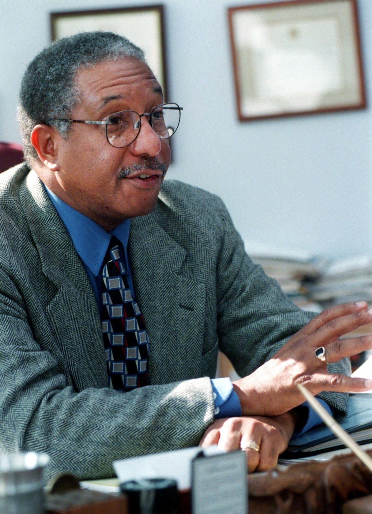 American Baptist College President Bernard Lafayette discusses the status his college has with the National Baptist Convention and the reduction of funds given to the college by the convention during an interview on Feb. 9, 1998.  (Tennessean)
