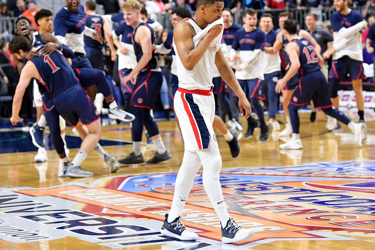 Gonzaga Bulldogs guard Zach Norvell Jr. (23) reacts as the St. Mary