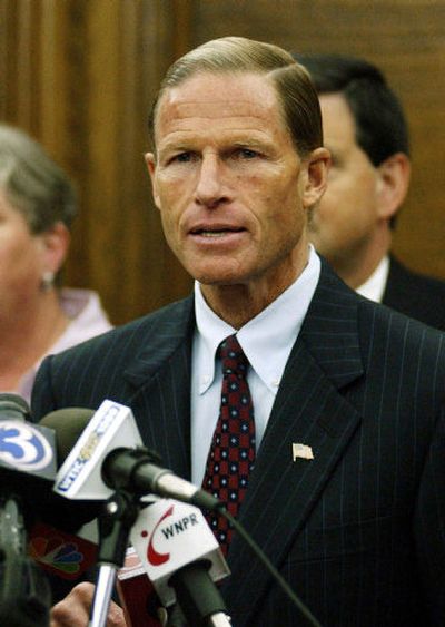 
Connecticut Attorney General Richard Blumenthal speaks at a news conference Monday in his office in Hartford, Conn., where he announced that the state has filed a lawsuit challenging President Bush's No Child Left Behind school reform law. 
 (Associated Press / The Spokesman-Review)