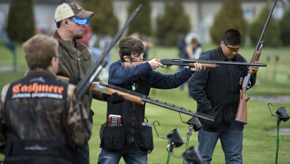 Competitors of all ages participated in the Spokane Gun Club’s Northwest Grand event, held April 11 in Greenacres. (Dan Pelle)