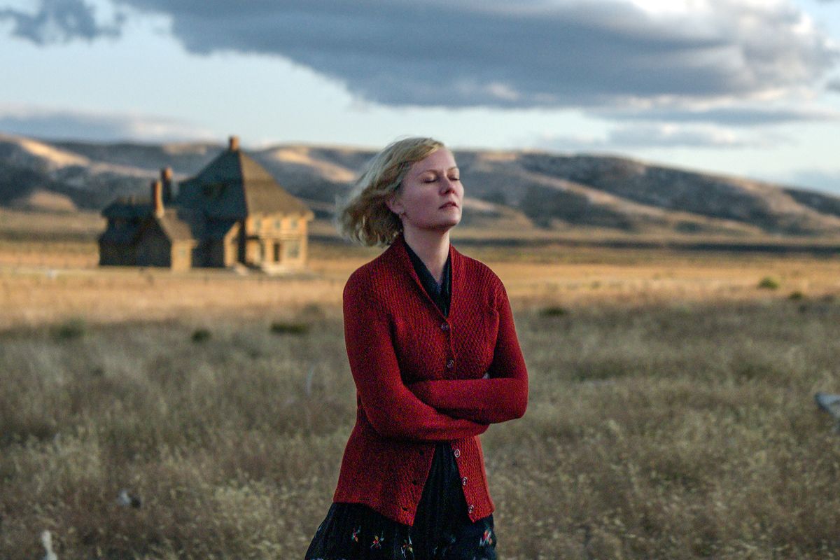 This image released by Netflix shows Kirsten Dunst in a scene from “The Power of the Dog” (HONSX)