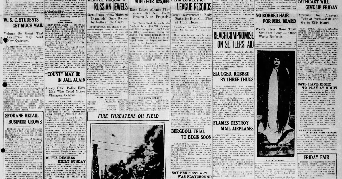 This day in history: 5 snowmobilers were rescued in North Idaho. In an era of bobs, Spokane County pioneer women grew her hair to the floor