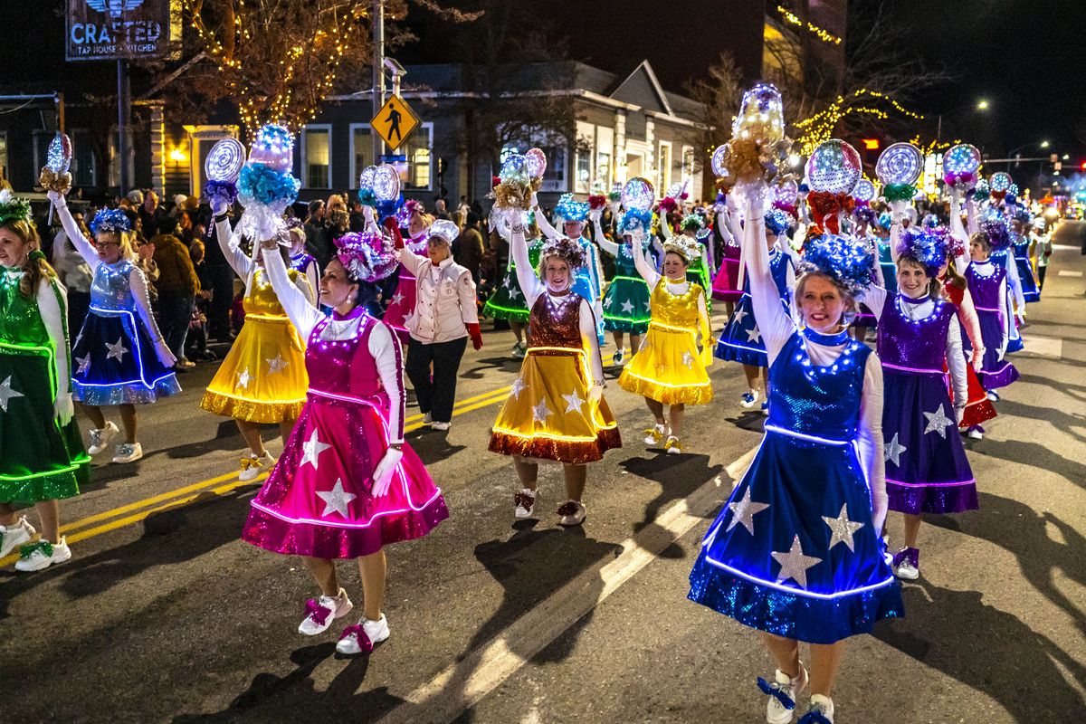 The Blazen Divas perform Friday along Sherman Avenue during the Coeur d’Alene Downtown Association’s 26th Annual Lighting Ceremony Parade in Coeur d’Alene.  (COLIN MULVANY/THE SPOKESMAN-REVI)