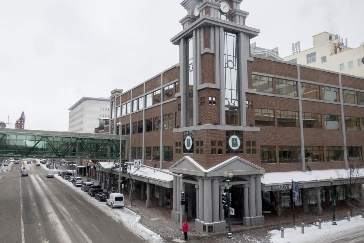 The building at Riverside Avenue and Wall Street is seen in this December 2017 photo. The Spokane City Council is scheduled to vote Monday on a 10-year lease of the building to house a new downtown police precinct, but at least one lawmaker has questions about its necessity. (Jesse Tinsley / The Spokesman-Review)