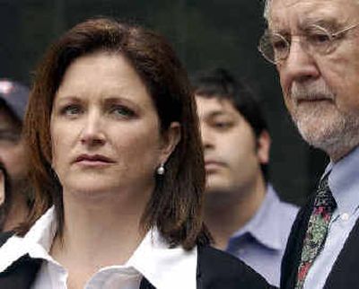 
Lea Fastow, wife of former Enron Corp. finance chief Andrew Fastow, leaves the federal courthouse with her father Jack Weingarten, right, Thursday.Lea Fastow, wife of former Enron Corp. finance chief Andrew Fastow, leaves the federal courthouse with her father Jack Weingarten, right, Thursday.
 (Associated PressAssociated Press / The Spokesman-Review)