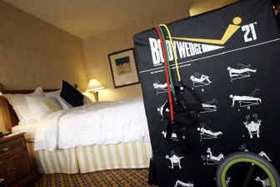 
The Body Rev and resistance bands, and the Bodywedge 21 are available for guests at the Marriott Hotel in Marina Del Rey.
 (Los Angeles Times / The Spokesman-Review)
