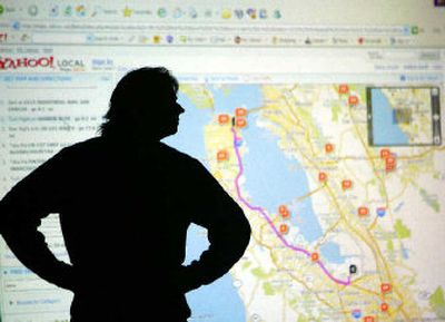 
Jeremy Kreitler, Yahoo's senior product manager for maps, is silhouetted in front of a map of the San Francisco Bay Area in the company's headquarters in Sunnyvale, Calif. Online mapping is hot and highly competitive. And as features get added in response, mapping companies are having to build better technologies and find better sources of data — including their own users. 
 (Associated Press / The Spokesman-Review)
