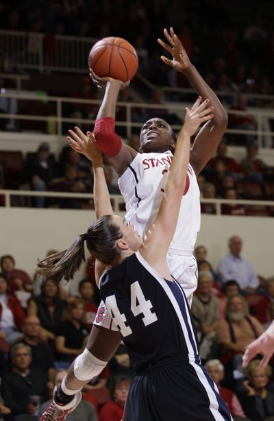 Stanford’s Nnemkadi Ogwumike, had a double-double against GU with 33 points and 18 rebounds. (Associated Press)