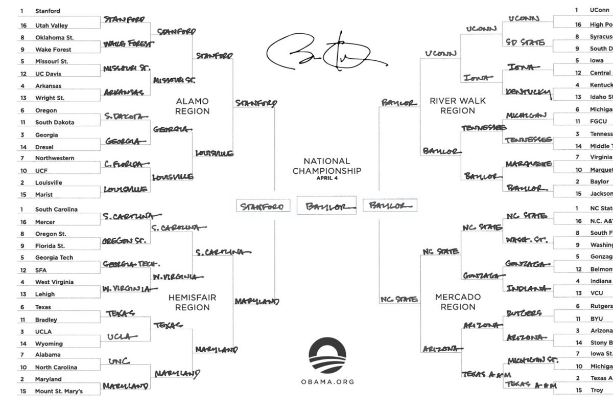 Obama Releases His March Madness Bracket and Final Four Picks