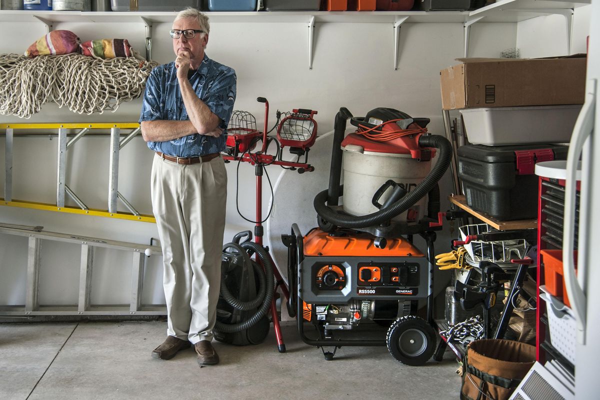 Rod Aho is prepared for an emergeny with such items as a generator. (Dan Pelle / The Spokesman-Review)