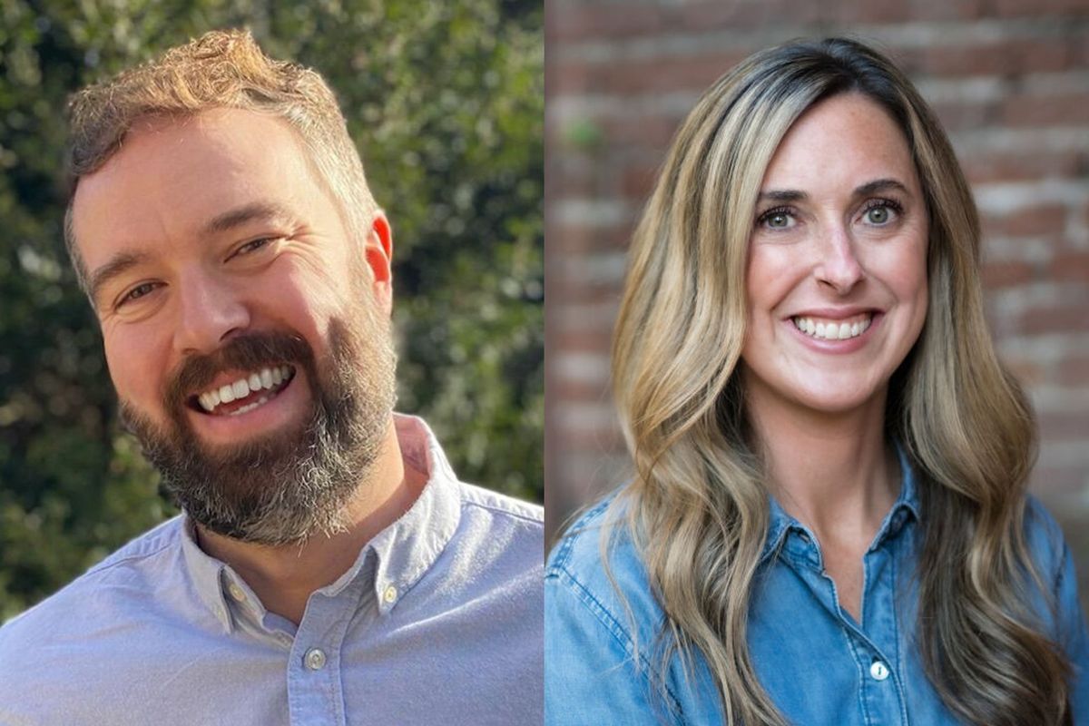 Paul Dillon, left, faces Katey Treloar in a race for a seat representing south Spokane on the Spokane City Council in the November 2023 election.  (Courtesy photos)