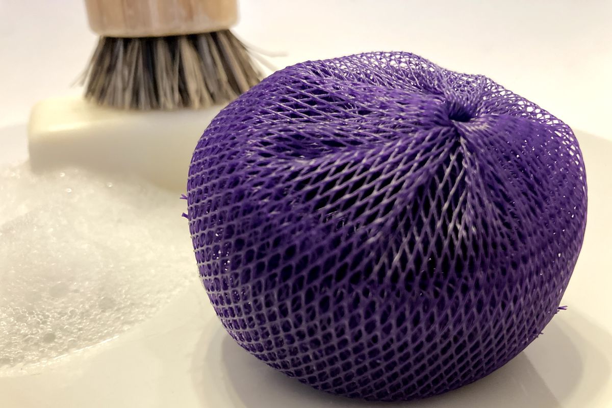 Use plastic net produce bags to make a new scrubbie for your kitchen or bathroom.  (Katie Patterson Larson/For The Spokesman-Review)