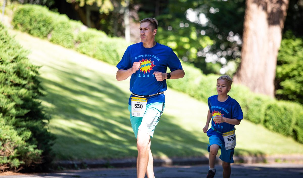 Runners participate in the seventh annual Dad’s Day Dash 5K at Manito Park on Sunday, June 16, 2019. All proceeds went to SNAP, a local community action nonprofit agency, intended to benefit people of low income. (Libby Kamrowski / The Spokesman-Review)