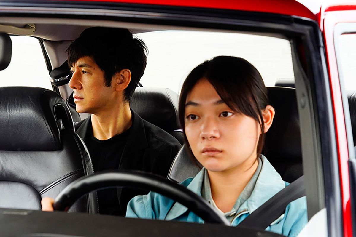 Hidetoshi Nishijima and Toko Miura in “Drive My Car,” Japan’s submission to this year’s Oscars.  (Janus Films)