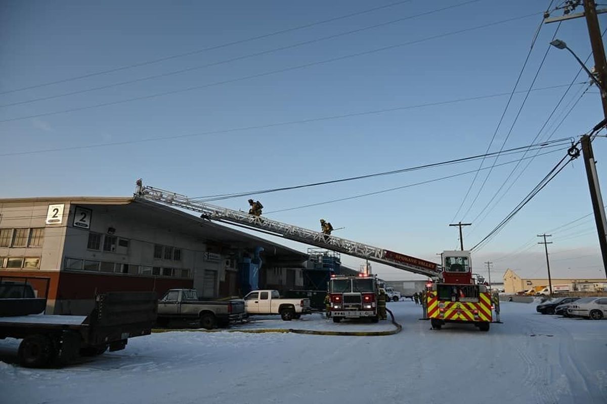 The Spokane Valley Fire Department responded to a reported commercial fire on Saturday in the Spokane Industrial Park in Spokane Valley.  (Spokane Valley Fire Department)