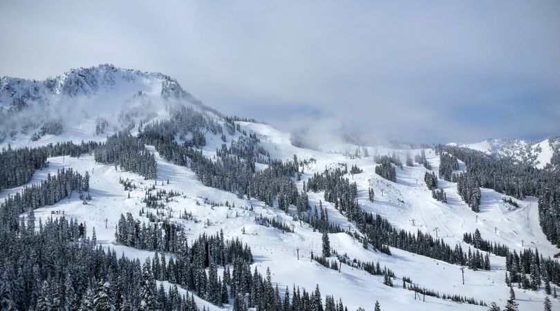 Cowboy Mountain looms above Stevens Pass ski resort on U.S. 2. (John Nelson)