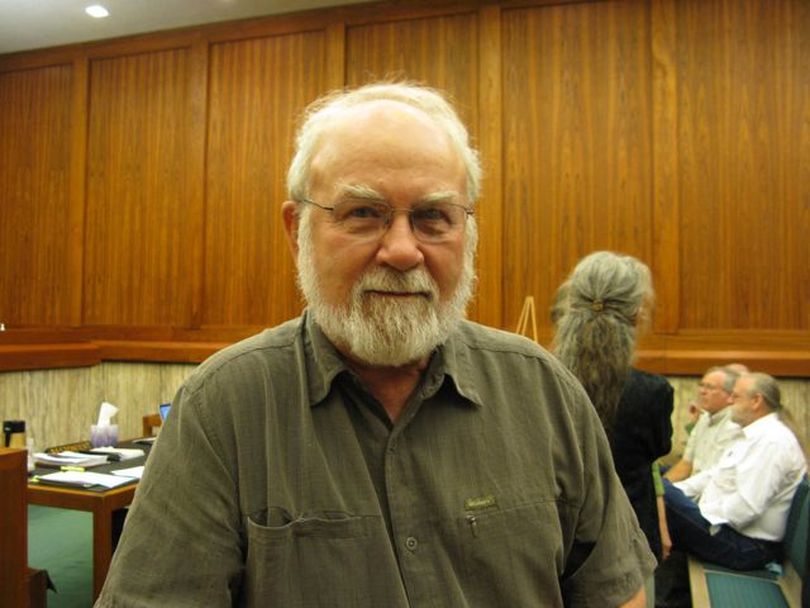 Linwood Laughy, lead plaintiff in the Highway 12 lawsuit, at the Idaho Supreme Court on Friday (Betsy Russell)