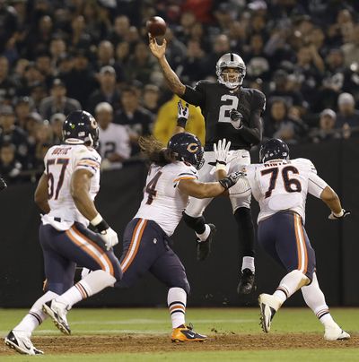 Oakland quarterback Terrelle Pryor has brought excitement to the Raiders’ offense. (Associated Press)
