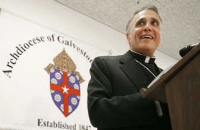
Cardinal-designate Daniel N. DiNardo answers questions about his appointment Wednesday in Houston. Associated Press
 (Associated Press / The Spokesman-Review)