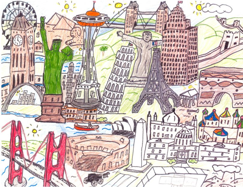 Mitchell Raymond, 14, was happiest when drawing and “building things” according to his grandmother, Ann Davey. In November 2012, he drew this portrait of all the places he wished to see someday. Copies of this drawing were handed out at his memorial service in July.