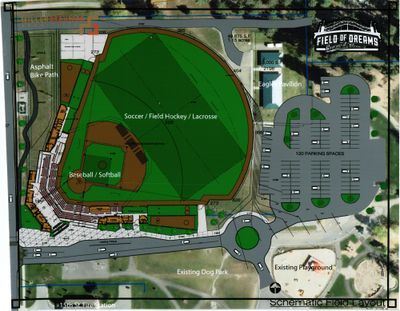 This is a concept drawing of the proposed $2.7 million ballpark in east Coeur d'Alene.  (Courtesy of Doug Eastwood)