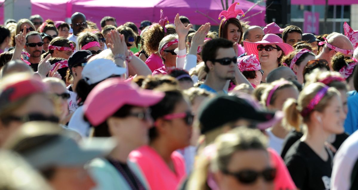 The crowd gathered for the 7th annul Susan G Komen Race for the Cure in Spokane on Sunday, April 22, 2012. (Kathy Plonka)