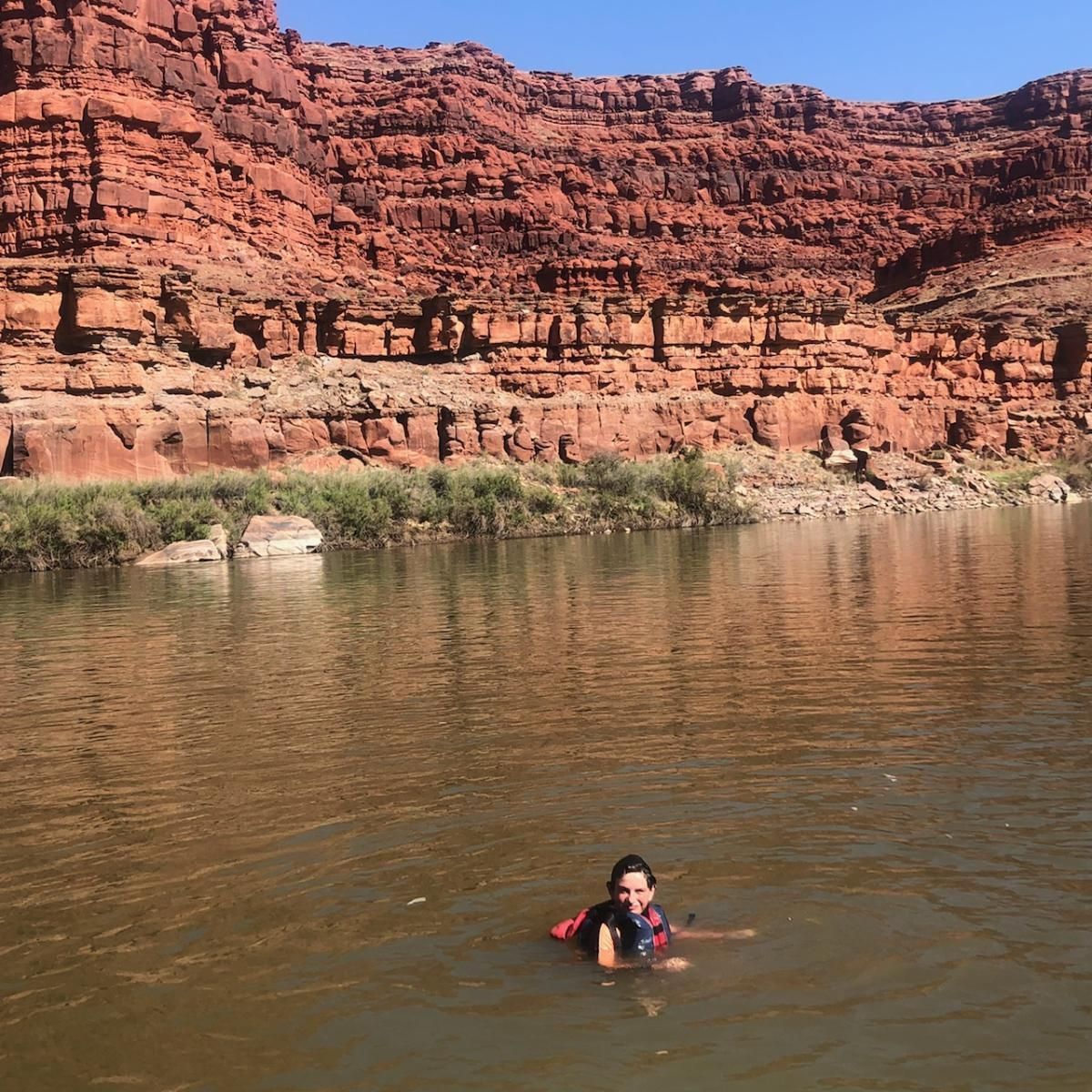 Milo Condran in the Colorado River at the Canyonlands. (Courtesy of Ed Condran)