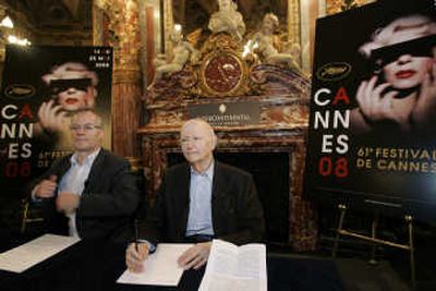 
Cannes Film Festival Artistic Director Thierry Fremaux, left, and President Gilles Jacob are shown during a 61st Cannes Film Festival event in Paris on Wednesday. The festival runs May 14 through 25.Associated Press
 (Associated Press / The Spokesman-Review)