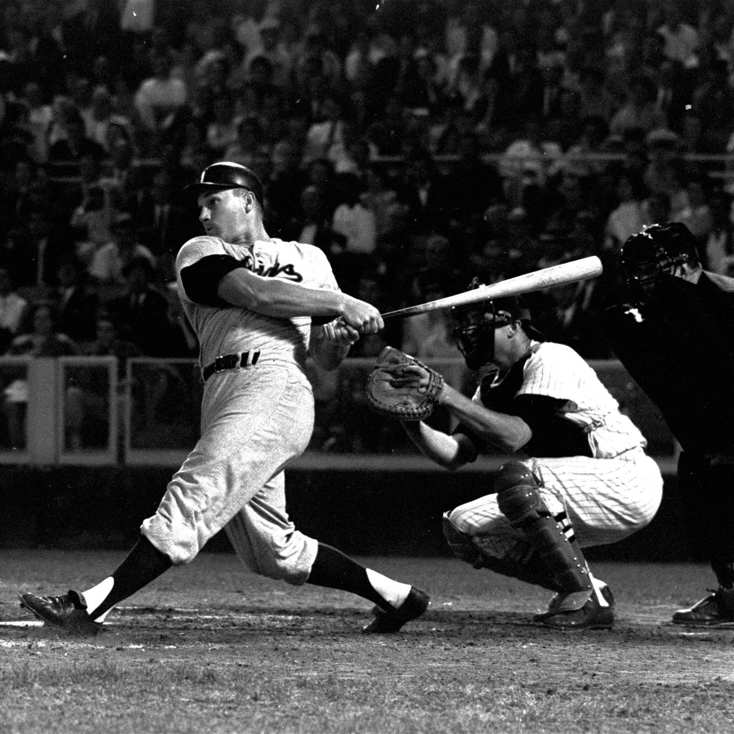 Harmon Killebrew of the Minnesota Twins bats against the Baltimore