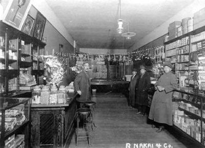 
The Risaburo Nakai & Co. Store and Pool Hall at 207 N. Bernard St. sat in the block surrounding Trent Alley, around 1913. 
 (Photo courtesy of Northwest Museum of Arts and Culture / The Spokesman-Review)