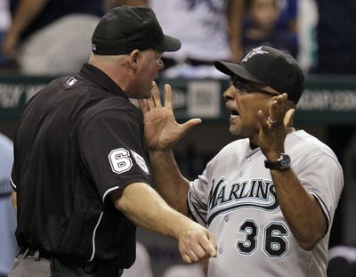 A 1-18 June was too much for Marlins’ Edwin Rodriguez. (Associated Press)
