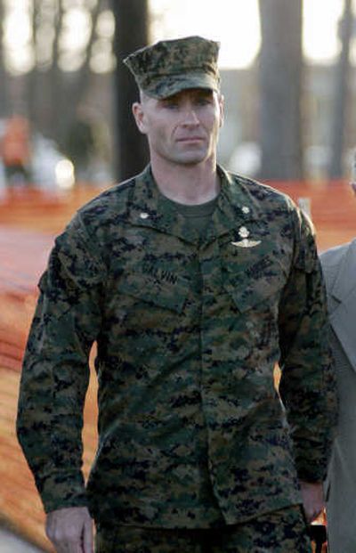 
Maj. Fred C. Galvin is seen outside Camp Lejeune  in January 2008. Associated Press
 (Associated Press / The Spokesman-Review)