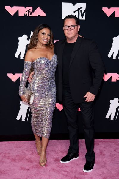 Dolores Catania, left, and Paul Connell attend the 2023 MTV Video Music Awards at the Prudential Center on Sept. 12, 2023, in Newark, New Jersey. (Dimitrios Kambouris/Getty Images/TNS)  (Dimitrios Kambouris/Getty Images North America/TNS)
