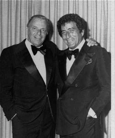 
Frank Sinatra, left, posing with Tony Bennett in this July 1980 file photo in Reno, Nev., once called Bennett 