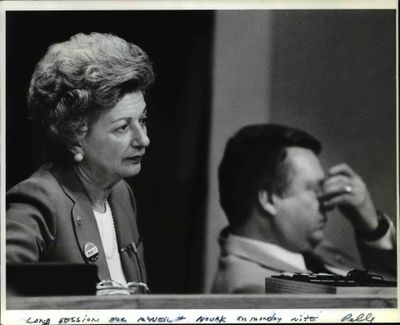 Spokane Mayor Vicki McNeill in 1987. Seattle could have its first female mayor soon, but a woman leading the city is nothing new to Spokane. (Dan Pelle / The Spokesman-Review)
