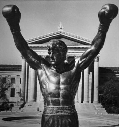 
The 8-foot, 6-inch tall statue of movie character Rocky was given to the city of Philadelphia by actor Sylvester Stallone. 
 (File Associated Press / The Spokesman-Review)
