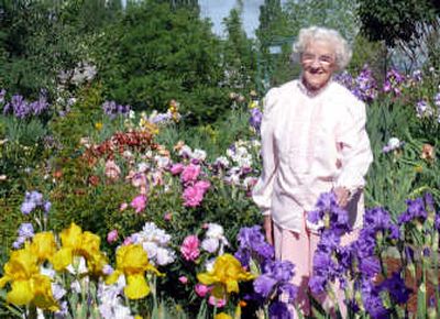 
Mildred Beitzel shows off her well-rounded flower garden.
 (Photo courtesy of Wendy Huber / The Spokesman-Review)