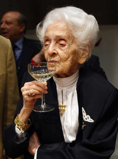 Rita Levi Montalcini, winner of the Nobel Prize in medicine in 1986, at  an event for her 100th birthday, in Rome on Saturday.  (Associated Press / The Spokesman-Review)