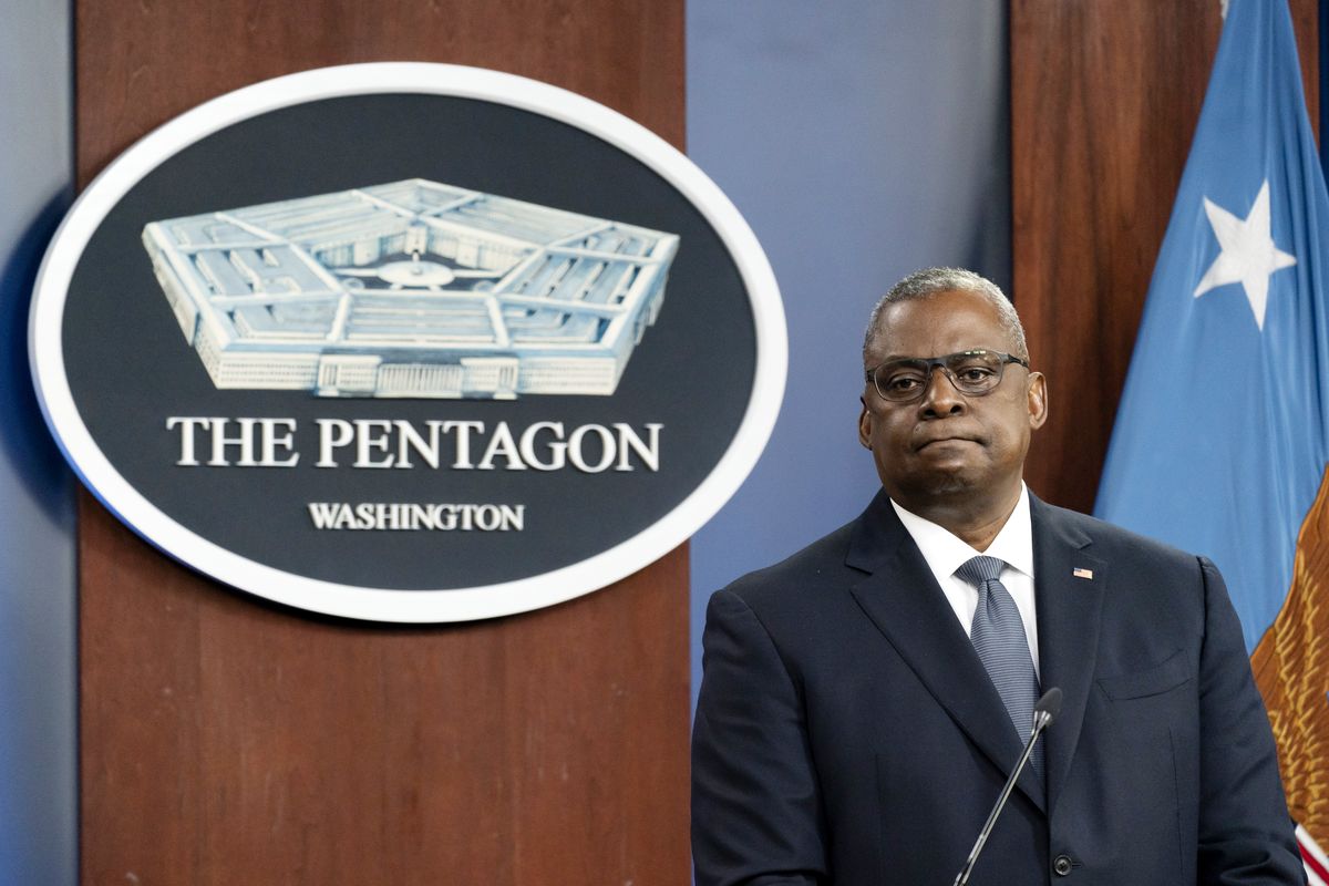 FILE - Secretary of Defense Lloyd Austin pauses while speaking during a media briefing at the Pentagon, Wednesday, Nov. 17, 2021, in Washington. In February, with the images of the violent insurrection in Washington still fresh in the minds of Americans, the newly confirmed defense secretary took the unprecedented step of signing a memo directing commanding officers across the military to institute a one-day stand-down to address extremism within the nation’s armed forces.  (Alex Brandon)