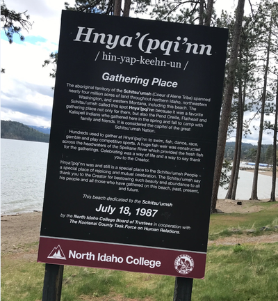 The North Idaho College Beach was dedicated to the Coeur d’Alene Indian Tribe 30 years ago. The tribe and tribes throughout the region used to gather on the beach in the spring and fall with family and friends. (D.F. Oliveria/SR photo)