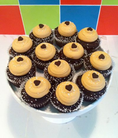 Sweet Frostings Blissful Bakeshop in downtown Spokane offers 12 to 15 different flavors of cupcakes each day. These are chocolate peanut butter cupcakes. (Courtesy of Judy Rozier.)