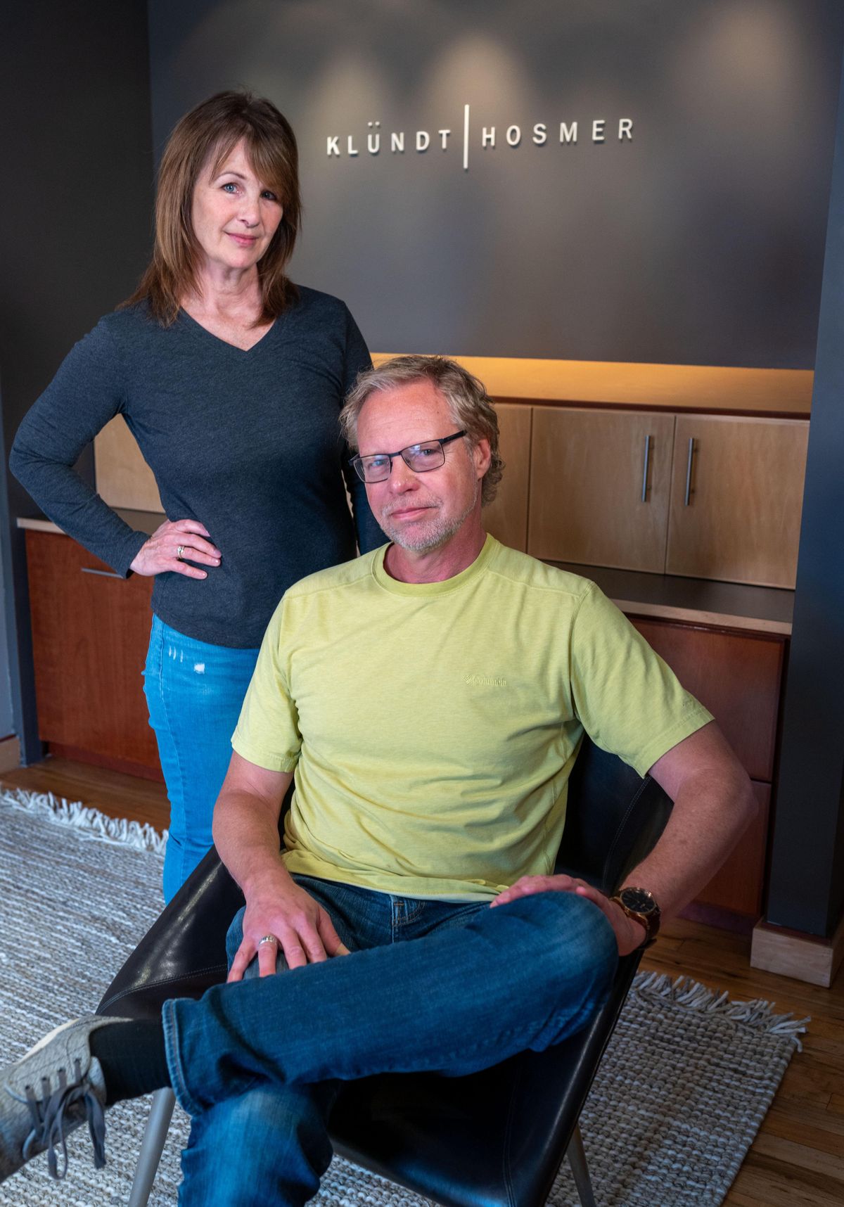CEO Jean Klundt and Darren Klundt, chief creative officer, at Klundt Hosmer say their business was hit hard by multiple fraudulent benefits claims for unemployment. (Colin Mulvany / The Spokesman-Review)