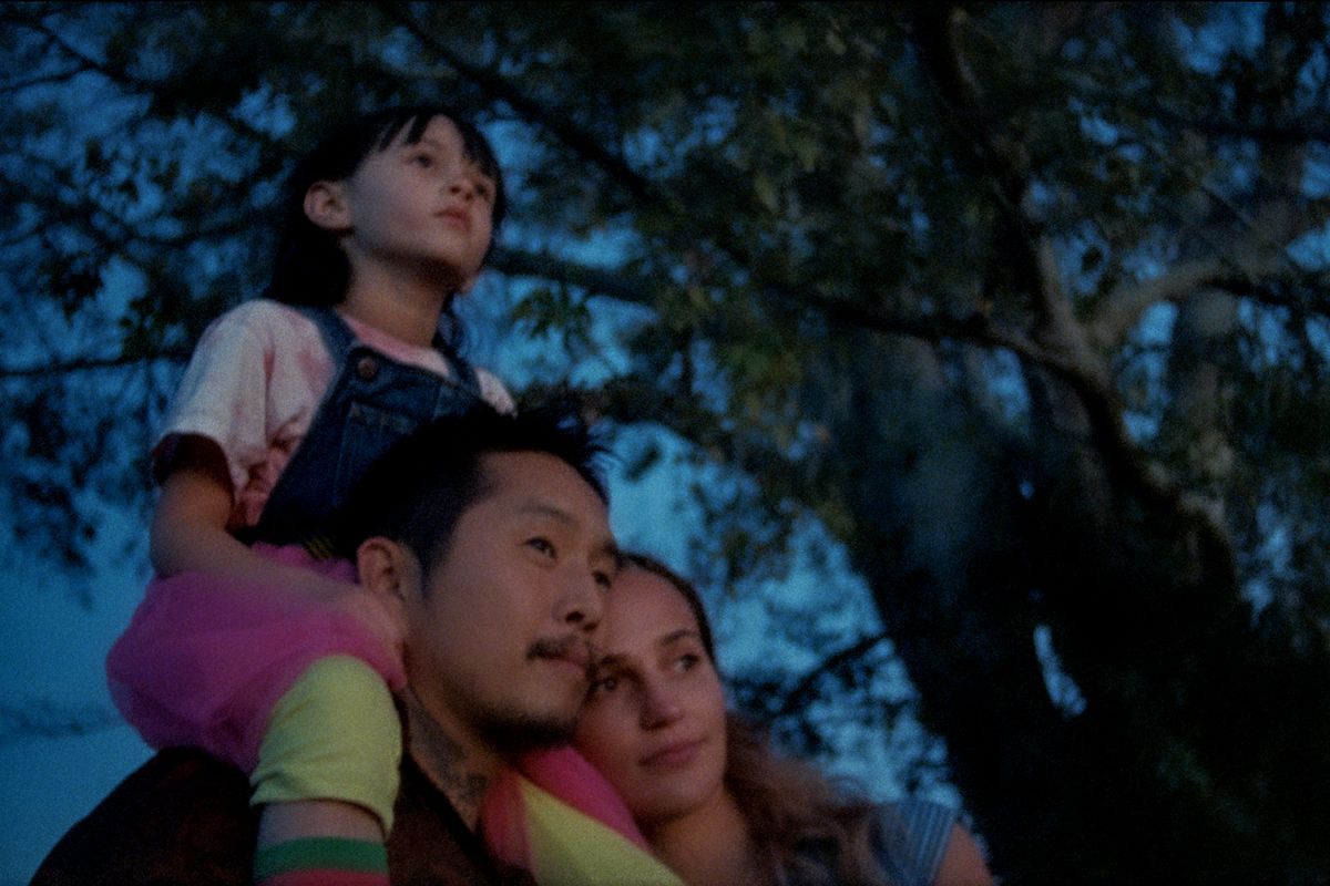 Sydney Kowalske, Justin Chon and Alicia Vikander in “Blue Bayou.”  (Focus Features)