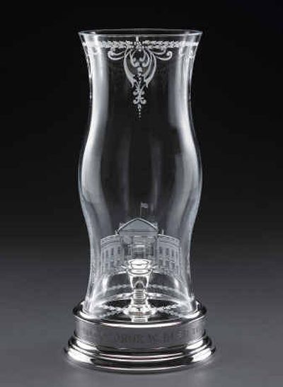 
 A Lenox Crystal photo shows a hurricane lamp to be given to President Bush as an inauguration gift. 
 (Associated Press / The Spokesman-Review)
