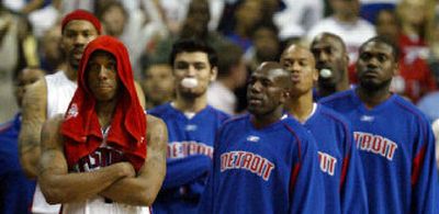 
The Detroit Pistons have their game faces on now that they face elimination by Cleveland from the NBA playoffs.
 (Associated Press / The Spokesman-Review)