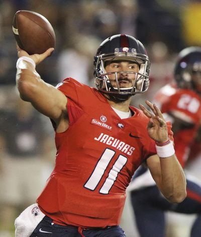 South Alabama quarterback Dallas Davis accounted for a career-high 374 yards of total offense against Idaho last season. (Dan Anderson / Associated Press)