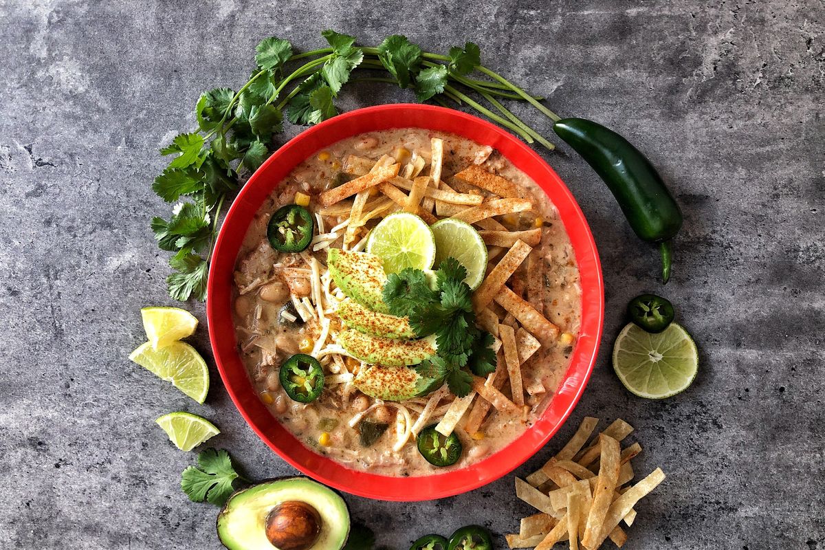 National Chili Day is Feb. 27, and this slow cooker white bean chicken chili recipe is one way to celebrate. (Audrey Alfaro / For The Spokesman-Review)
