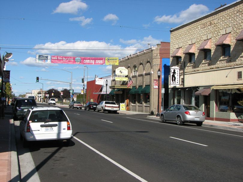 The downtown Hillyard district has undergone a big face lift, including  restoration of Market Street with sidewalks, parking stalls, lights and planters.  (Pia Hallenberg)