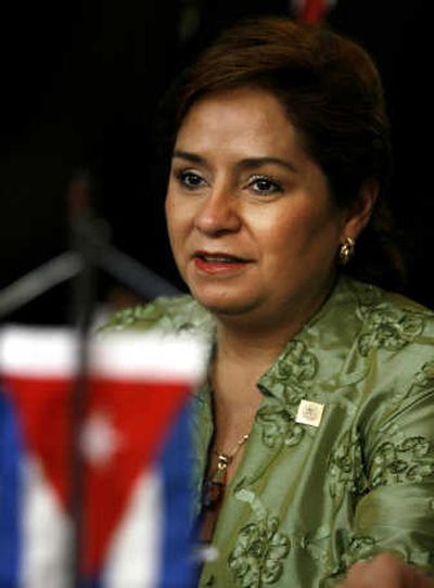 
Mexico's top diplomat, Foreign Minister Patricia Espinosa, speaks to the press Thursday during a visit to Cuba. Associated Press
 (Associated Press / The Spokesman-Review)